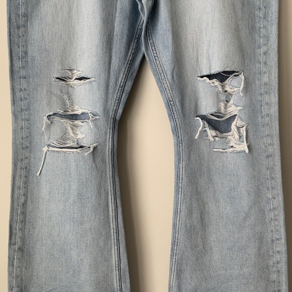 American Eagle AE77 Organic Cotton The Crop Flare Jeans Blue 33 - Picture 11 of 12